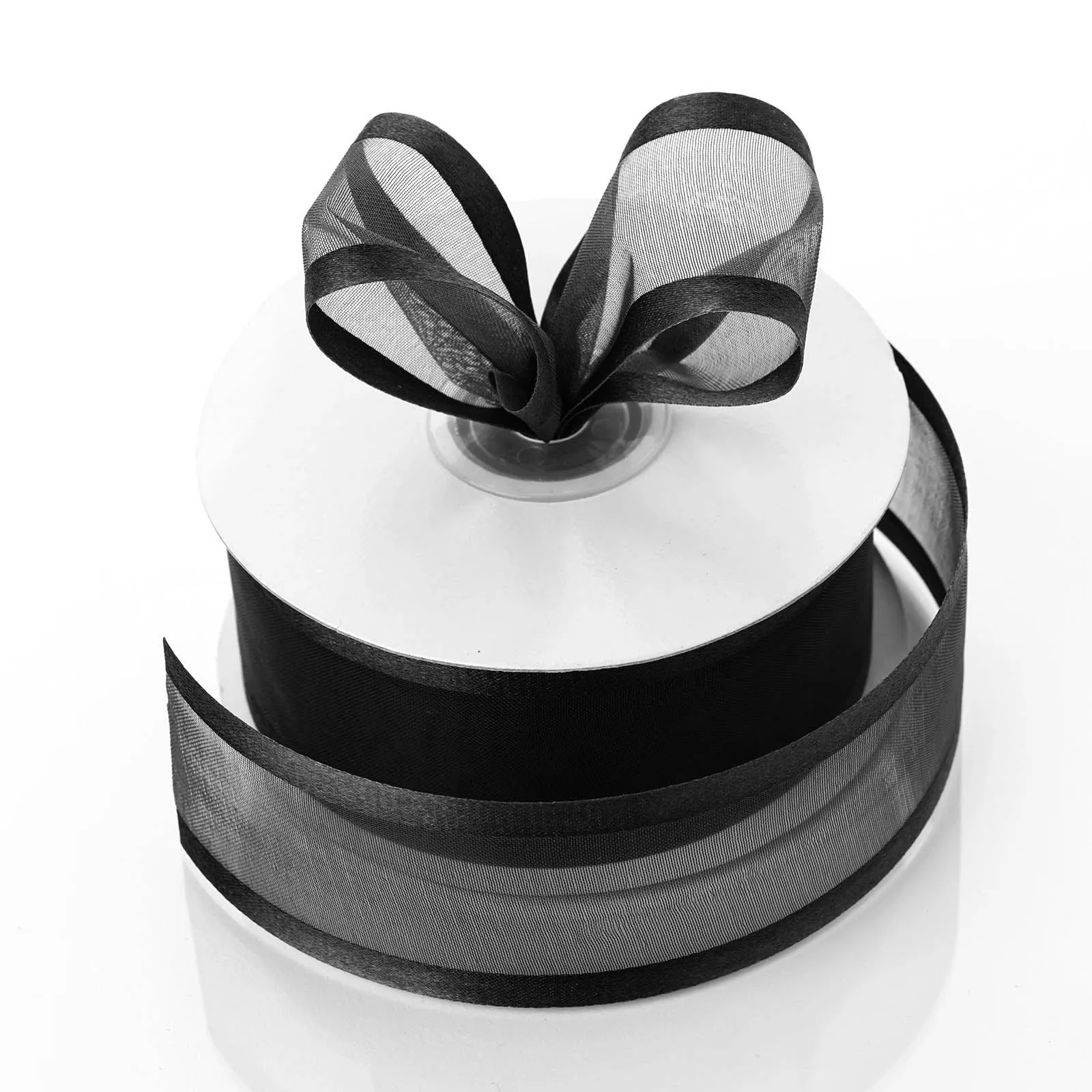 1.5" Black Satin Edge Ribbon - 25 Yards