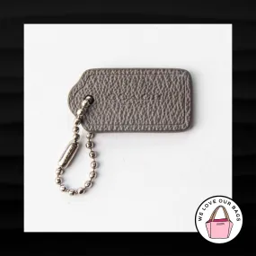 1.5" Small COACH NEW YORK GRAY LEATHER KEY FOB CHARM KEYCHAIN HANG TAG WRISTLET