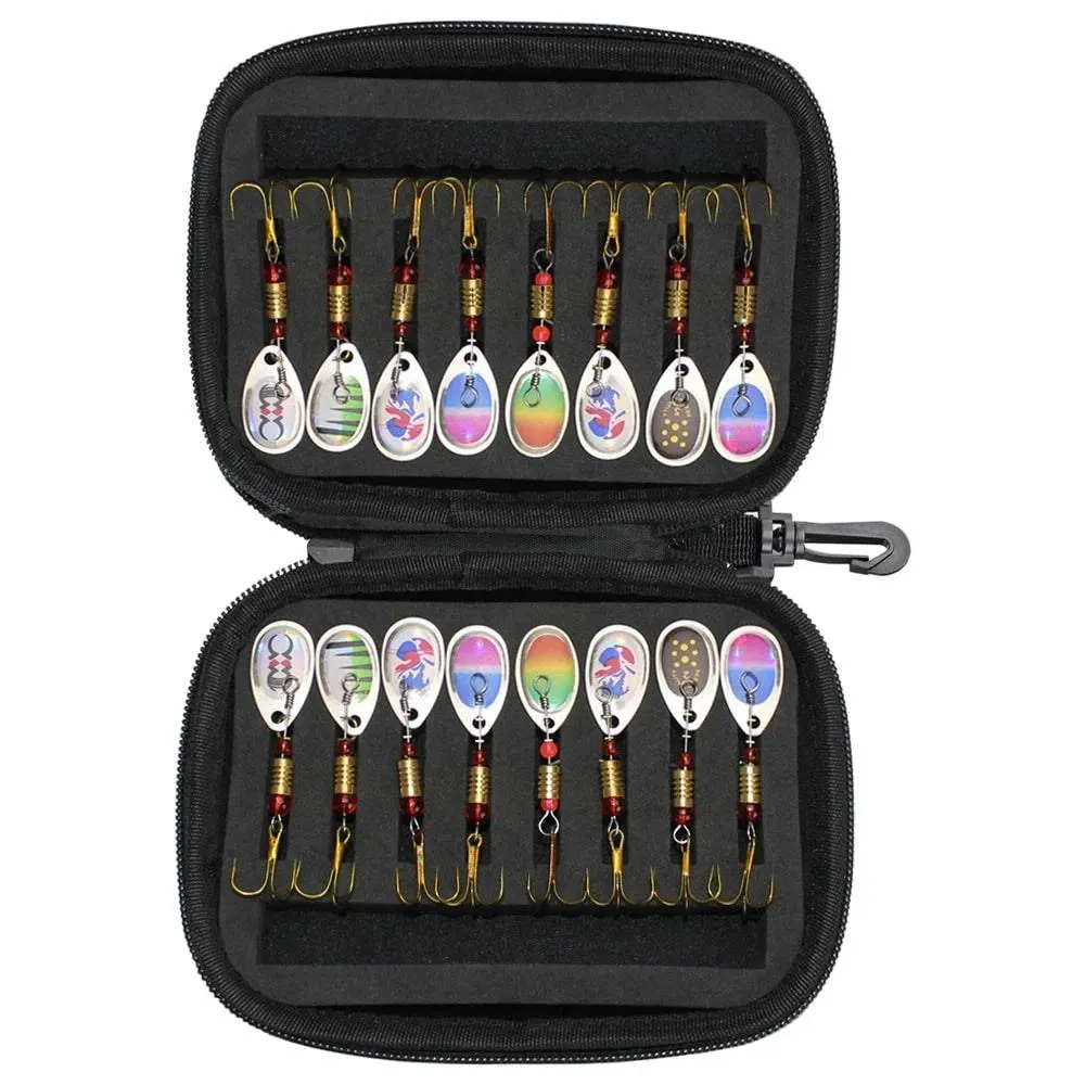 16pcs/20pcs Fishing Spoons Lures Metal Baits Set for Casting Spinner Fishing Bait with Storage Bag Case Outdoor Fishing