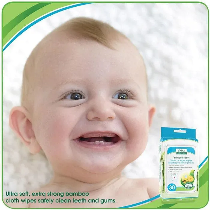 Aleva Bamboo Baby Tooth 'n' Gum Wipes - 30ct