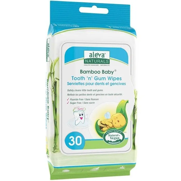 Aleva Bamboo Baby Tooth 'n' Gum Wipes - 30ct