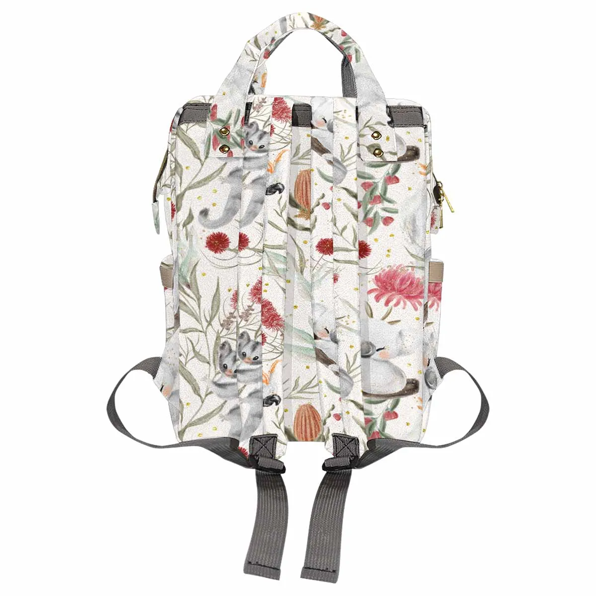 Australian Animals, Koala Cockatoo and Sugar Glider Diaper Bag Backpack