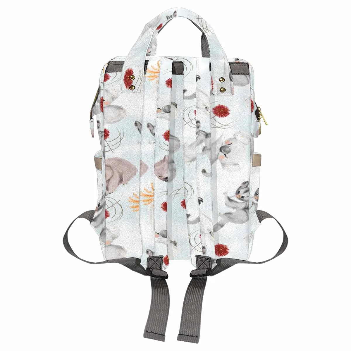 Australian Animals Koala, Sugar Glider, Wombat  Diaper Bag Backpack