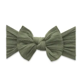 Baby Bling Bows - Cable Knit Knot - Army Green