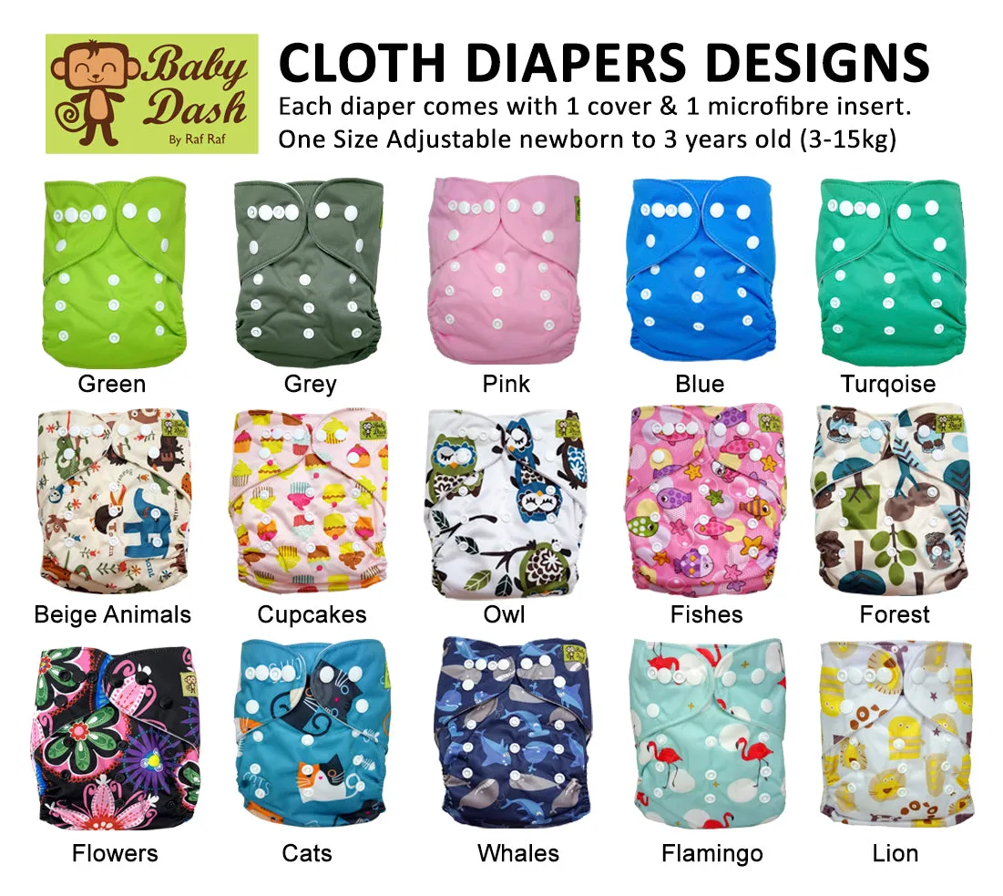 Baby Dash Economy Pocket Cloth Diapers (1pc) - Microsuede