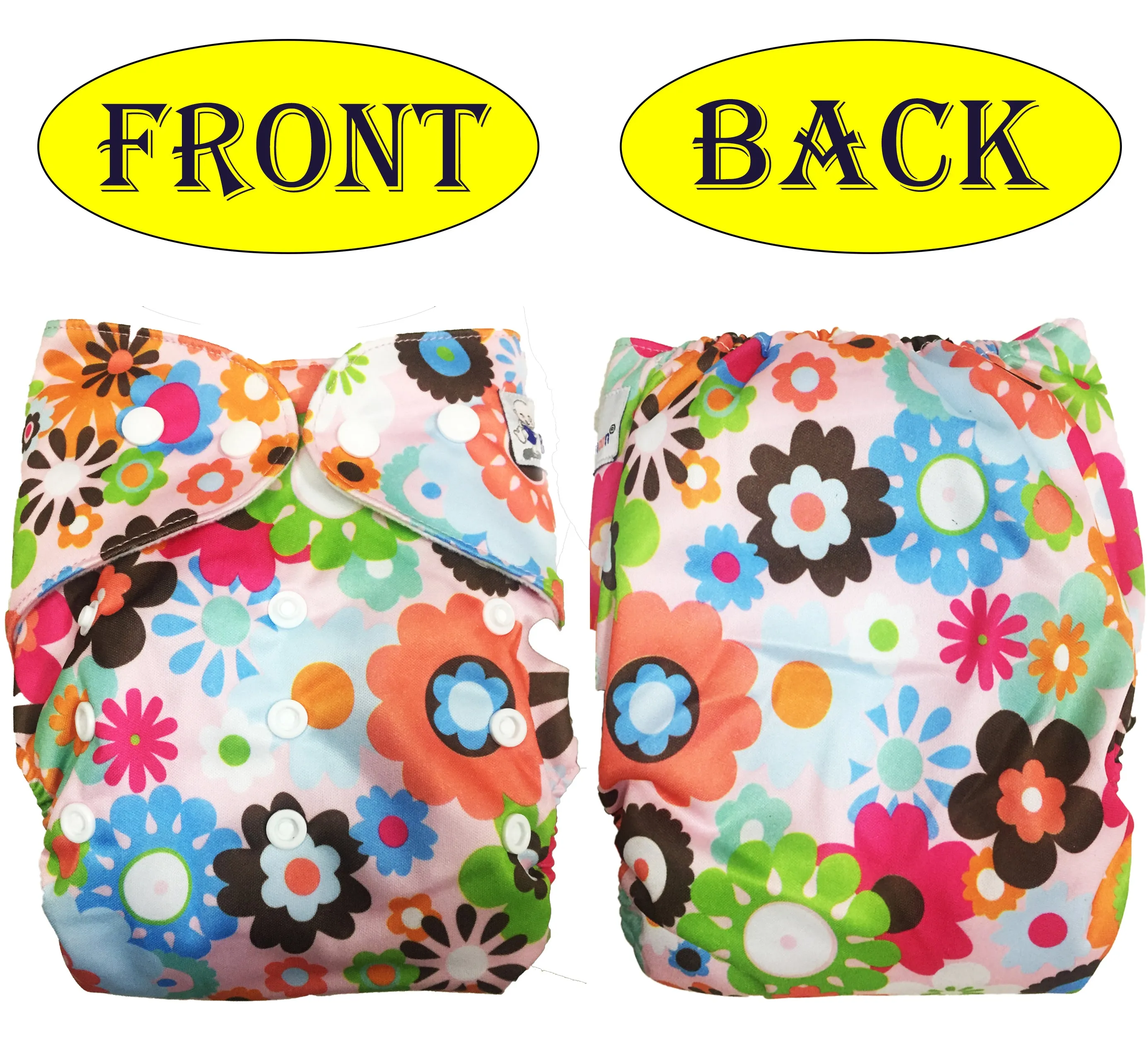 Babymoon 1 Cloth Diaper with 2 5Layers Grey Insert Premium Adjustable Reusable Cloth Diaper (Floral)