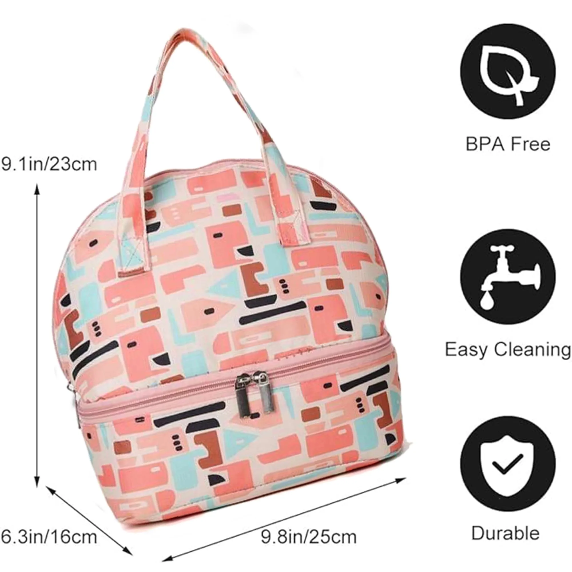 Babymoon Milk Preservation Baby Moms Mothers Diaper Bag | Portable Travel Insulated | Milk Bottle Container Storage Cooler Bag | Designer Peach