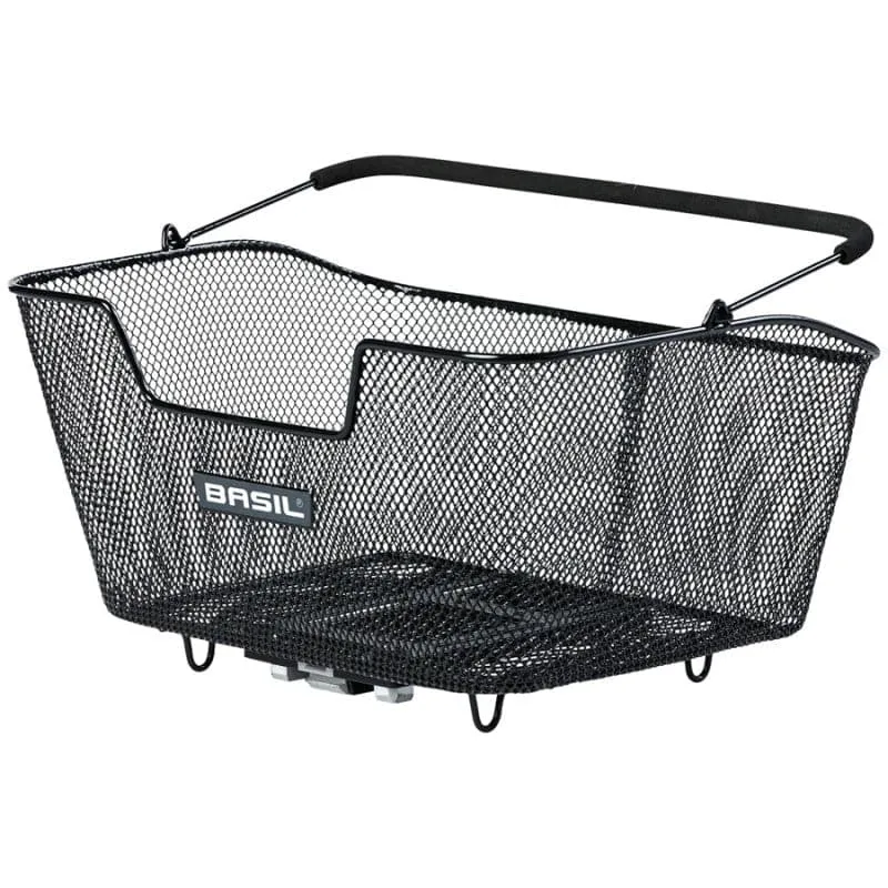 Basil Base M MIK Rear Basket, Steel, Black