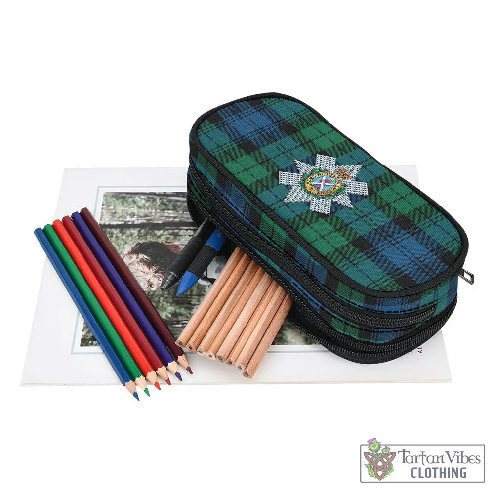 Black Watch Ancient Tartan Pen and Pencil Case with Family Crest