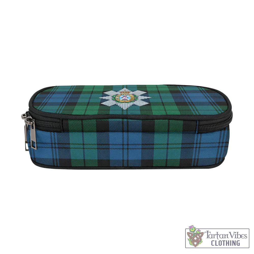 Black Watch Ancient Tartan Pen and Pencil Case with Family Crest