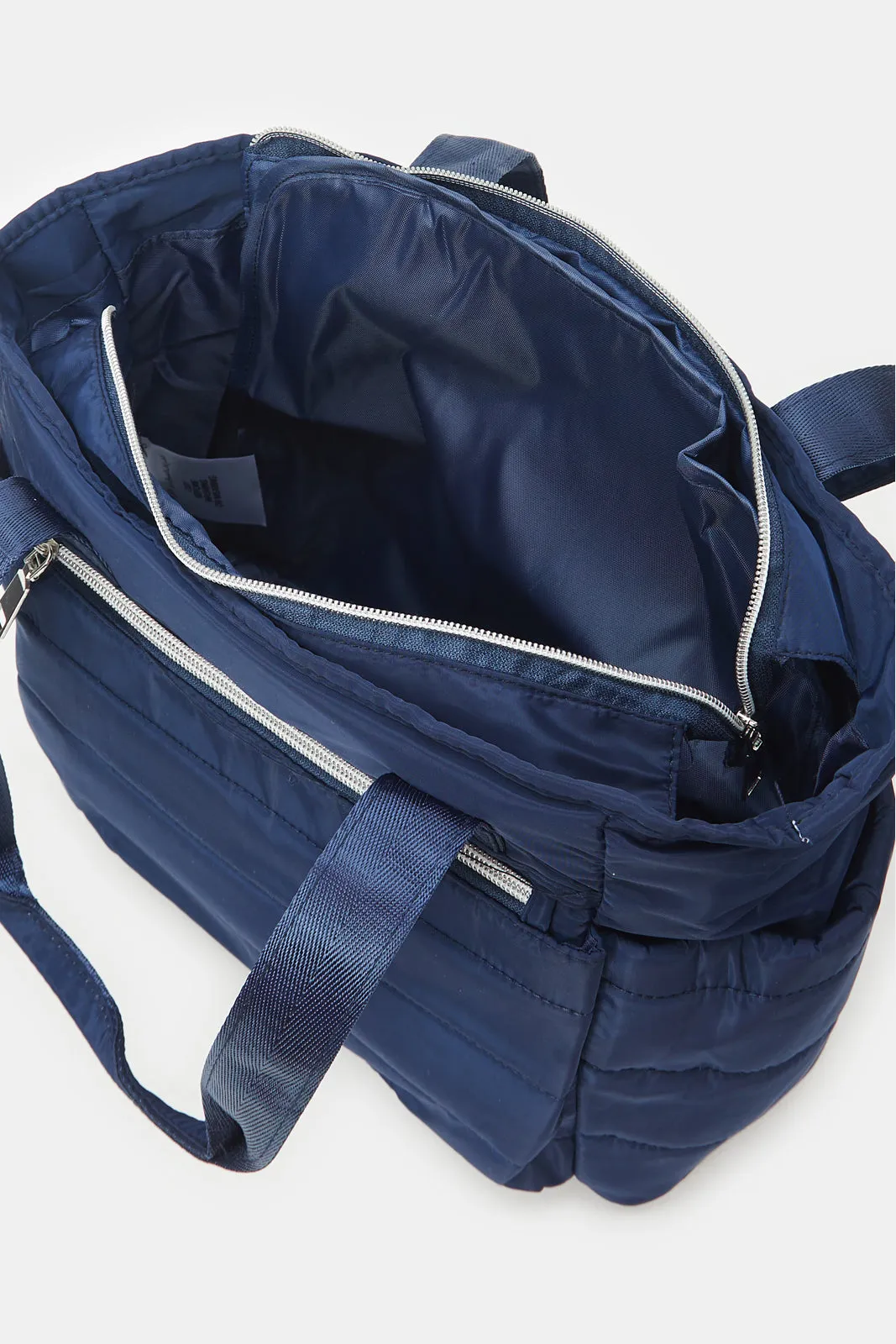 Blue Diaper Bag With Multiple Pockets