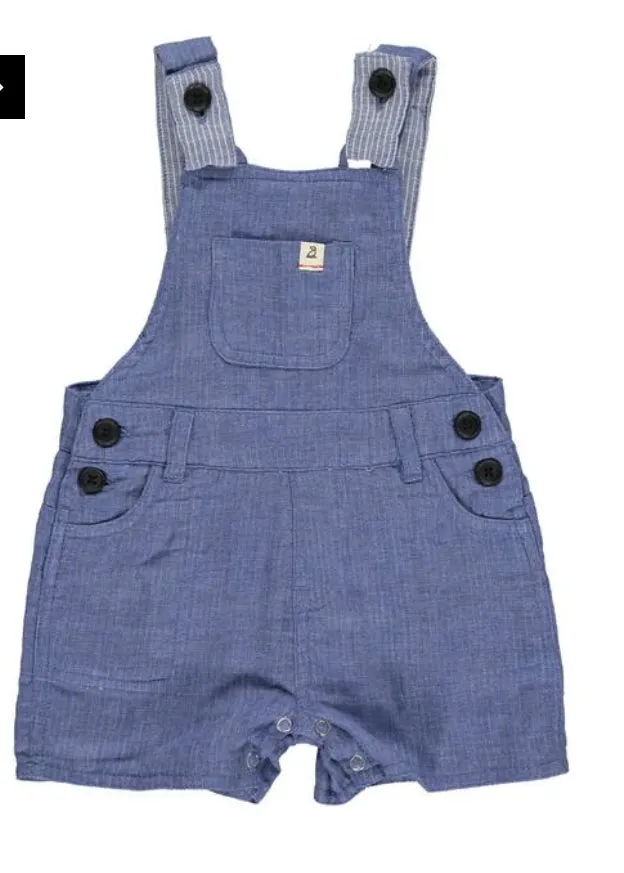 Bowline Blue Gauze Boys Shortie Overalls - Select Size