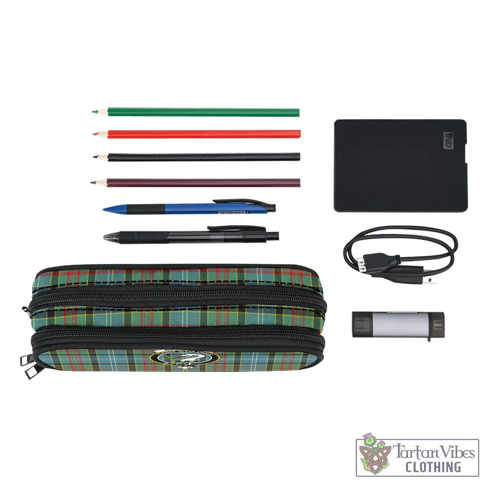 Brisbane Tartan Pen and Pencil Case with Family Crest