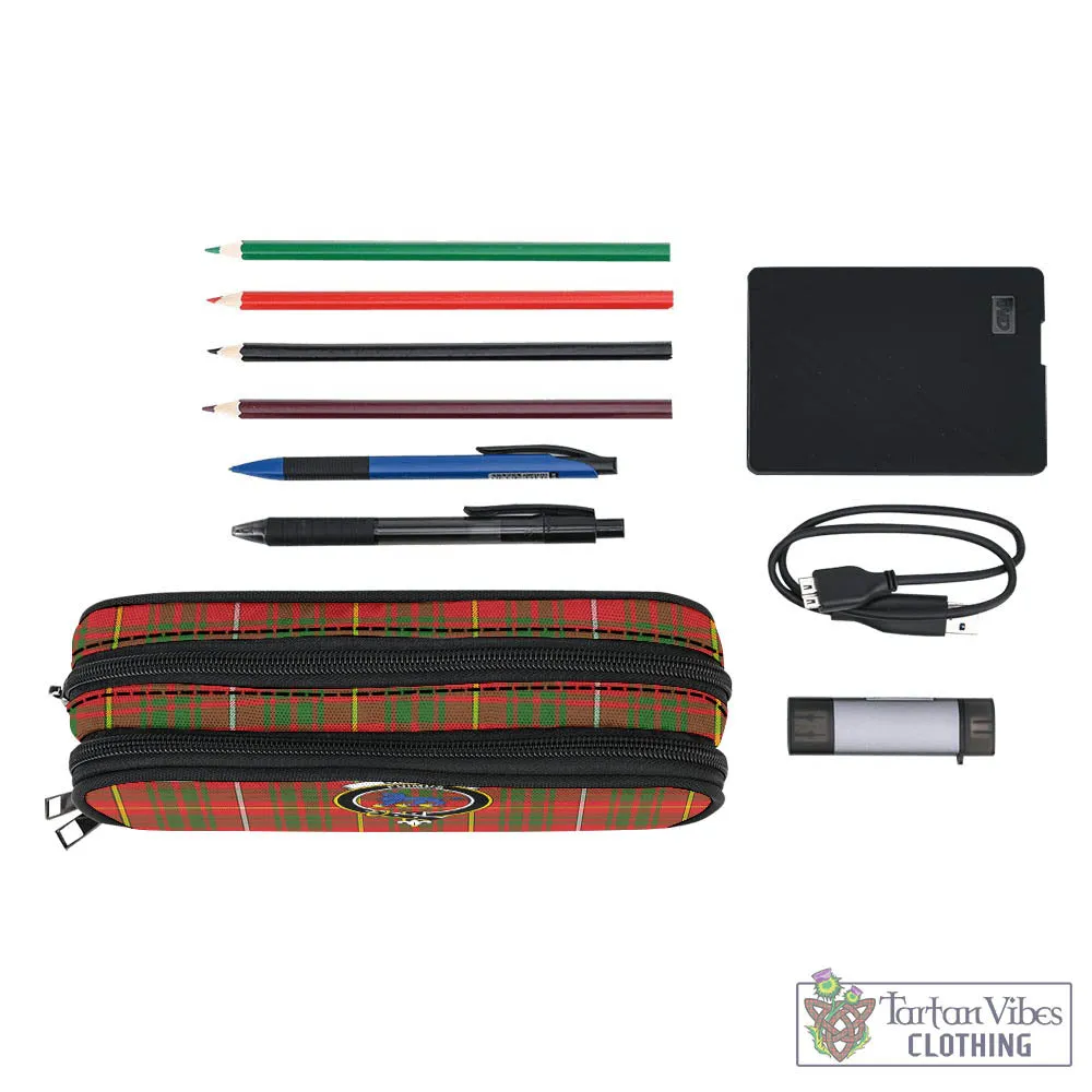 Bruce Modern Tartan Pen and Pencil Case with Family Crest