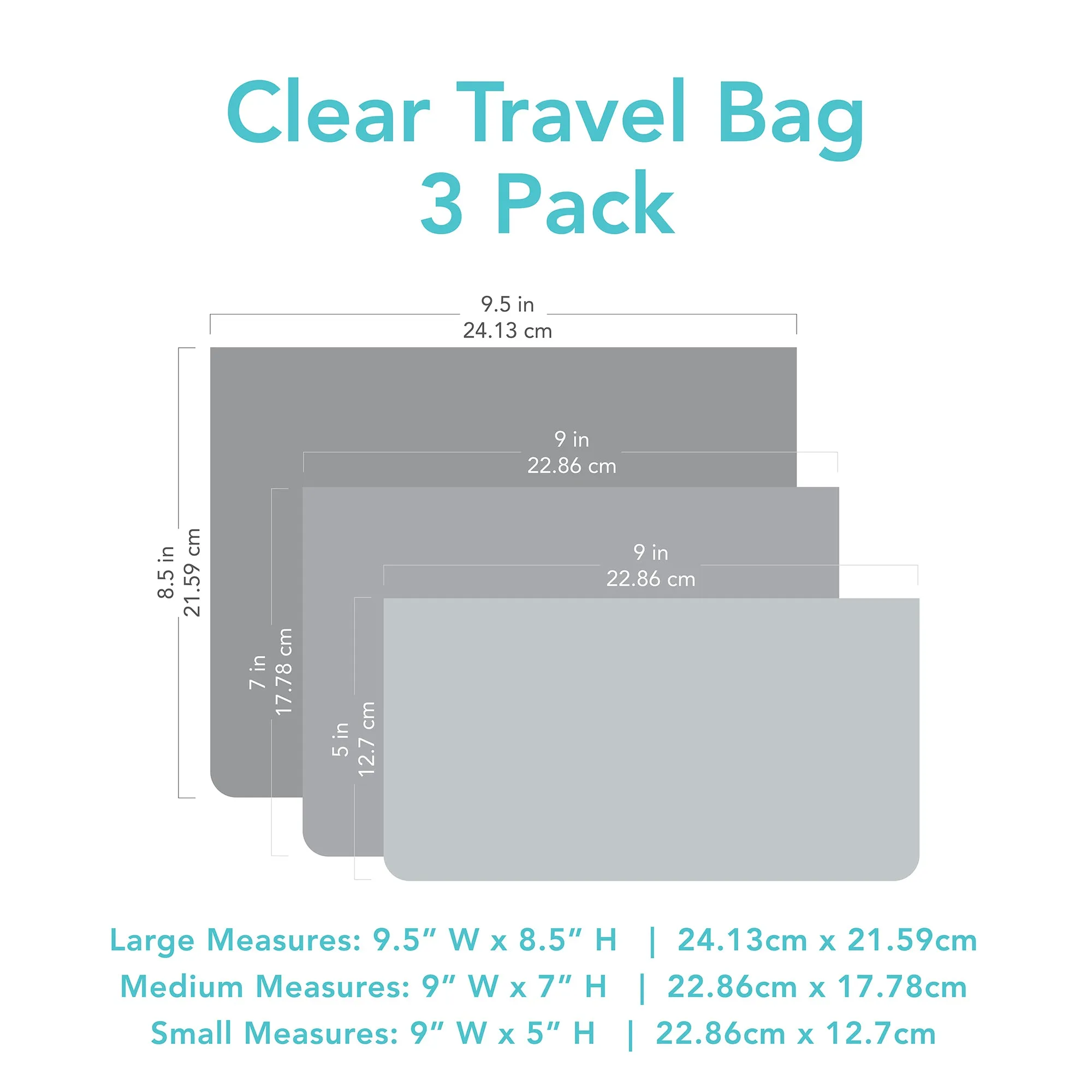 Clear Travel Bag 3-Pack: Channel Kindness