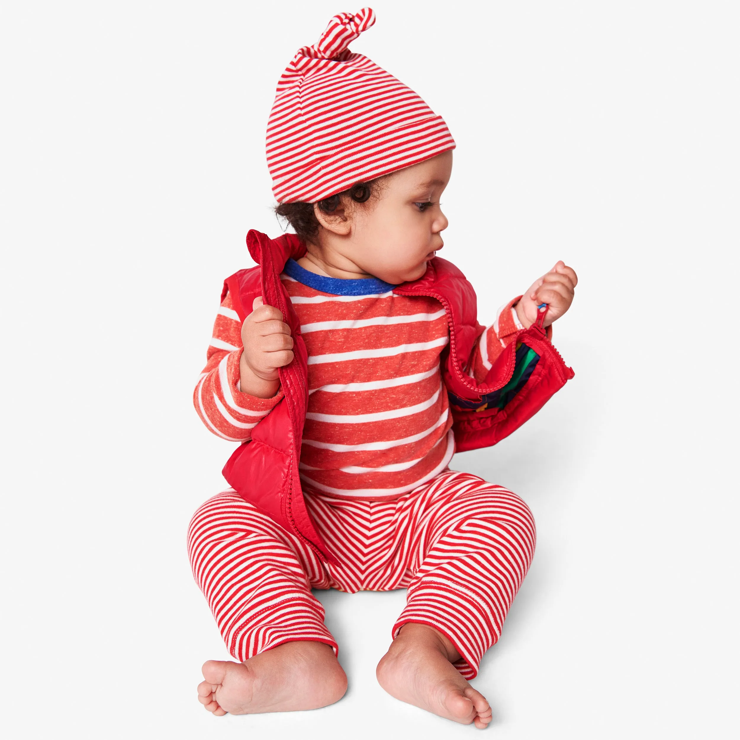 Clearance long sleeve heathered babysuit in stripe