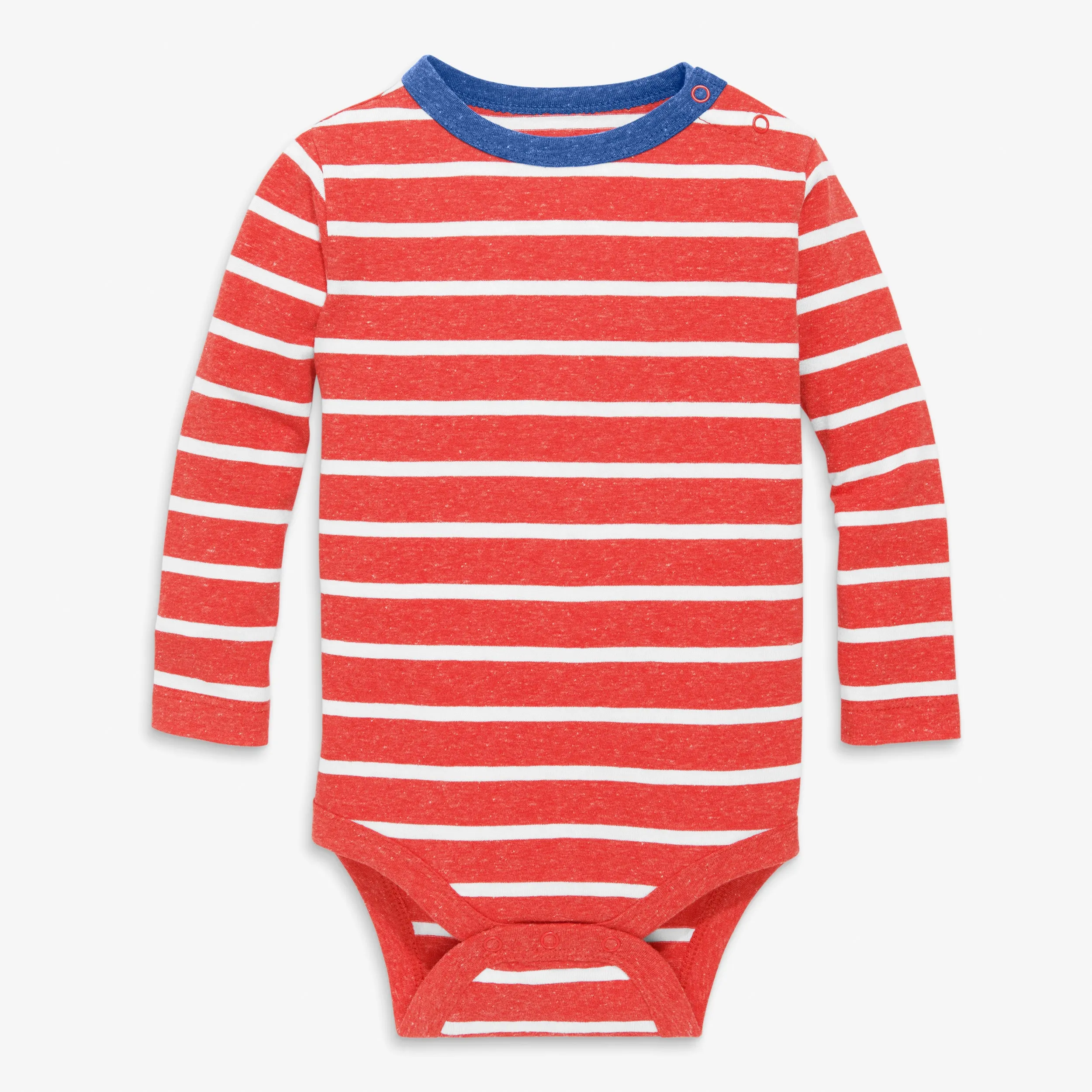 Clearance long sleeve heathered babysuit in stripe