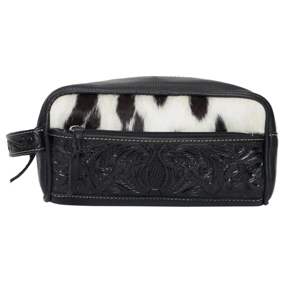 Coro Cowhide Toiletries Bag with Carving Details