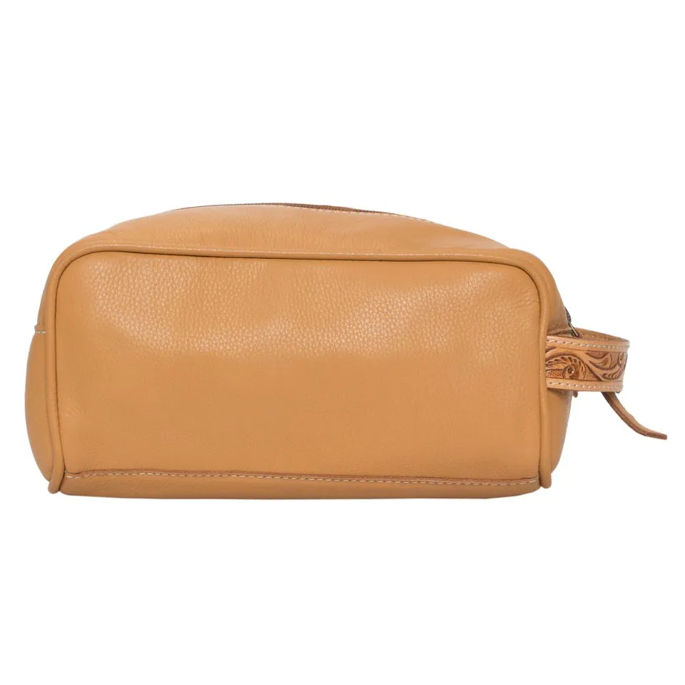 Coro Cowhide Toiletries Bag with Carving Details