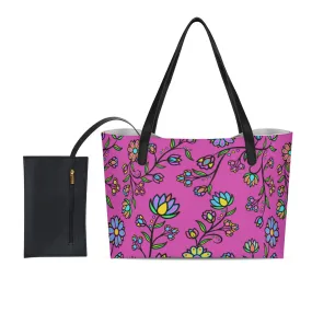 Cosmic Whisper Pastel Passion Shopping Tote Bag With Black Mini Purse