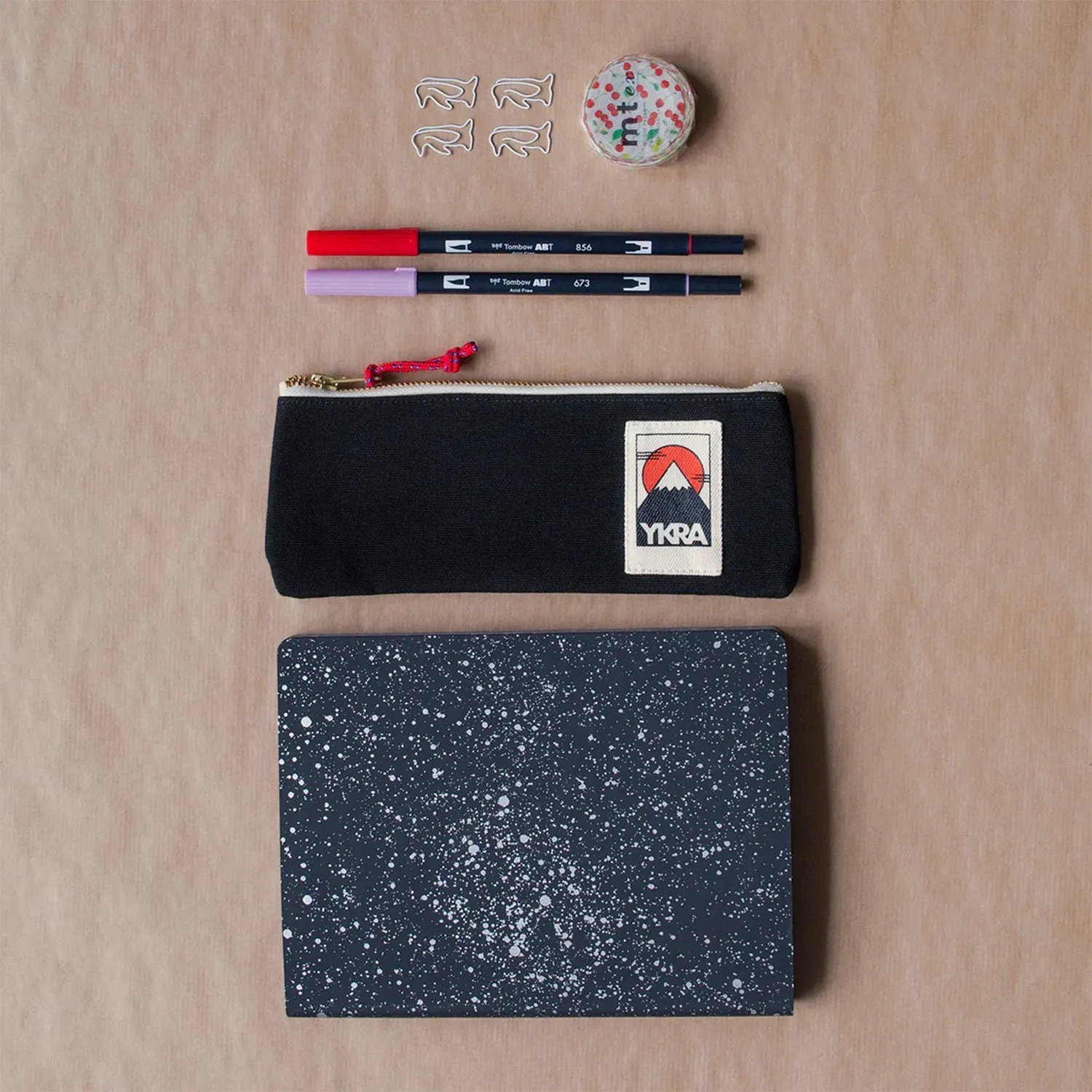 Cotton Canvas Pencil Case - Black