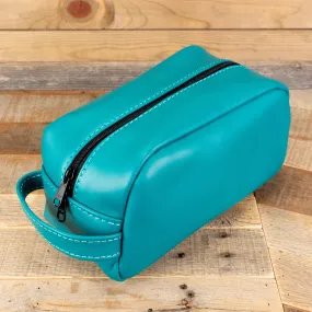 Cowhide Turquoise Cosmetic Bag