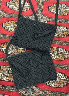 Crochet Crossbody in Black