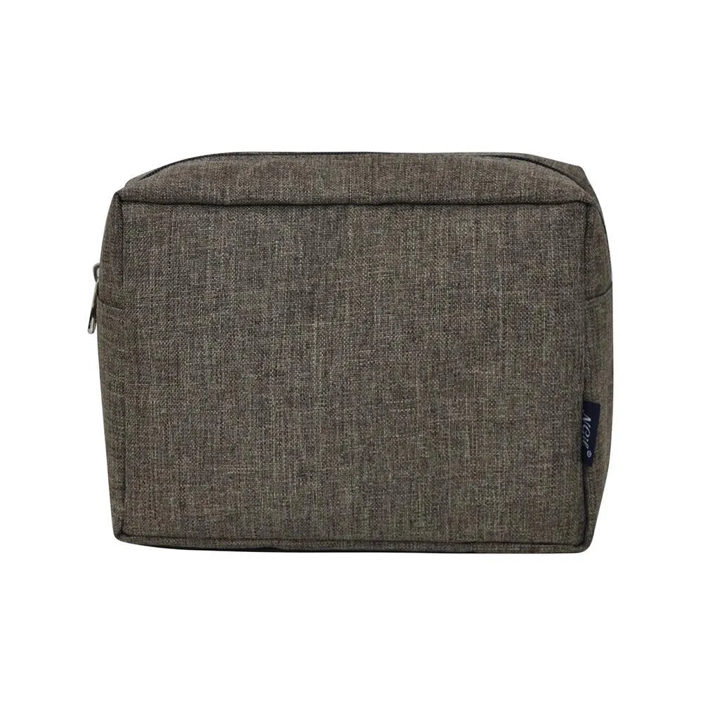 Crosshatch Khaki NGIL Large Cosmetic Travel Pouch