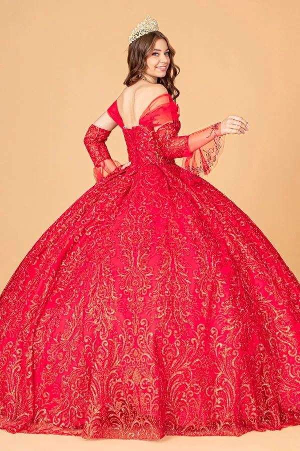 Elizabeth K - GL3073 - Mesh Off-Shoulder Sleeve Quinceanera Dress