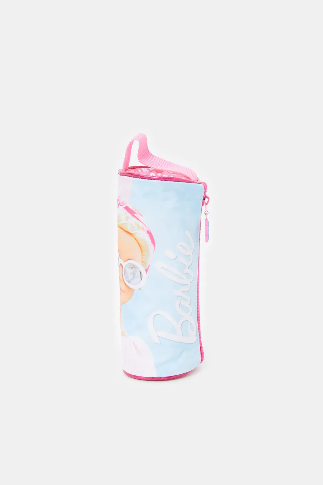 Girls Pink And Blue Barbie Print Pencil Case