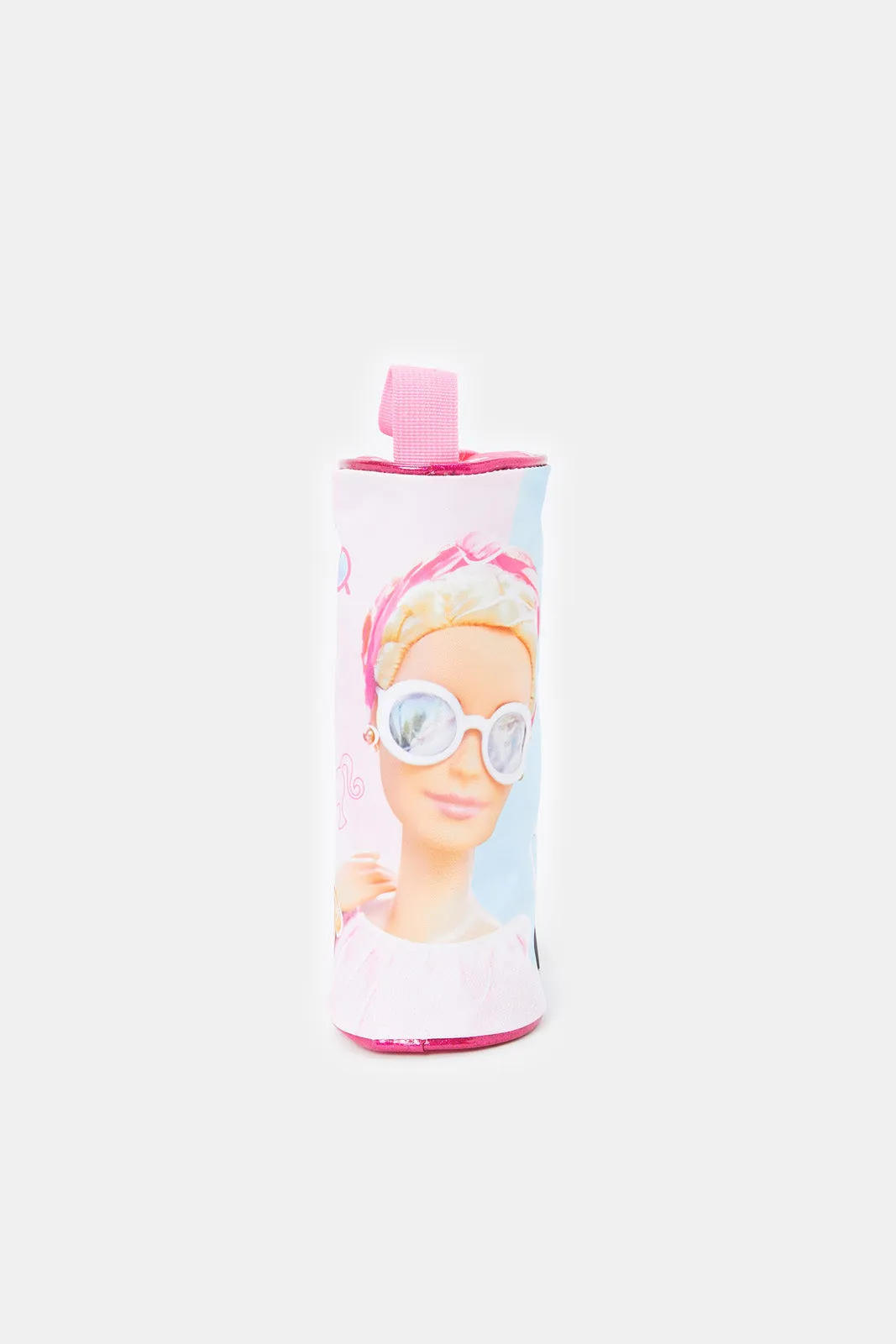 Girls Pink And Blue Barbie Print Pencil Case