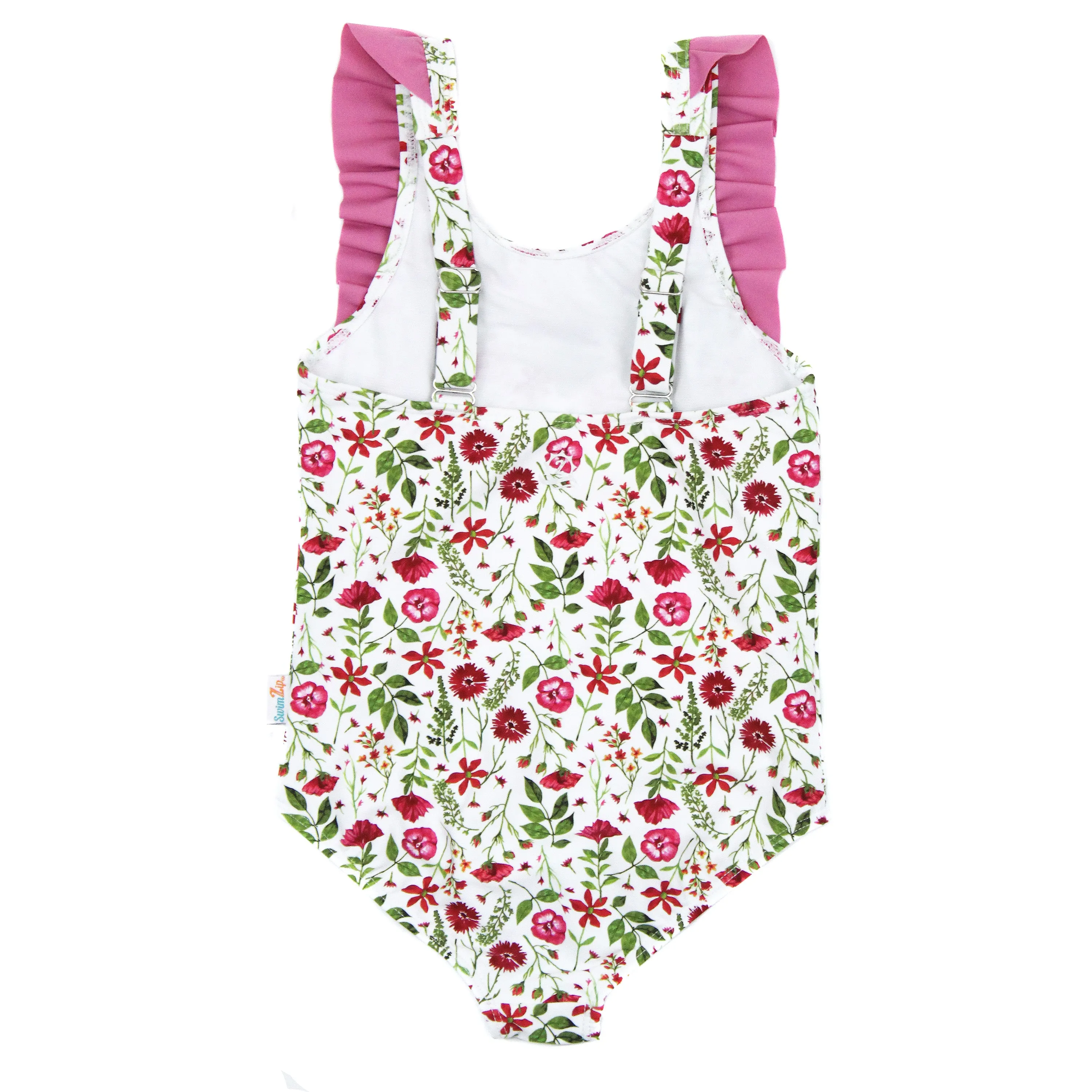 Girls Ruffle One-Piece Swimsuit | "Too Sweet" Floral Garden