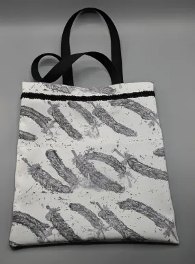 Grey Feathers Tote Bag