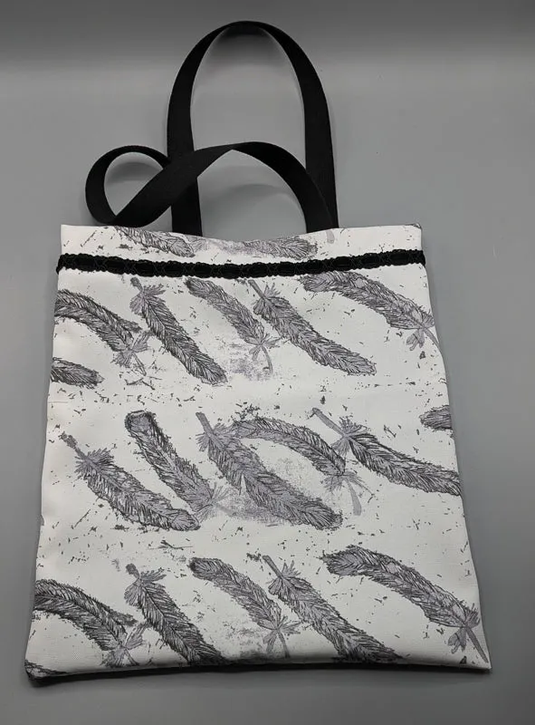 Grey Feathers Tote Bag