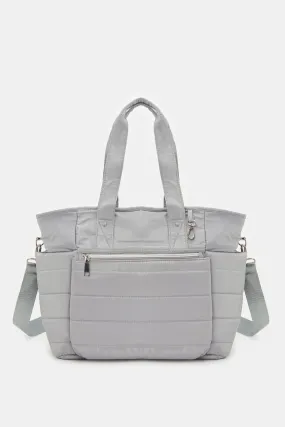 Grey Textured Diaper Bag