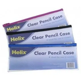 Helix Clear Pencil Case 13 x 5 Inches