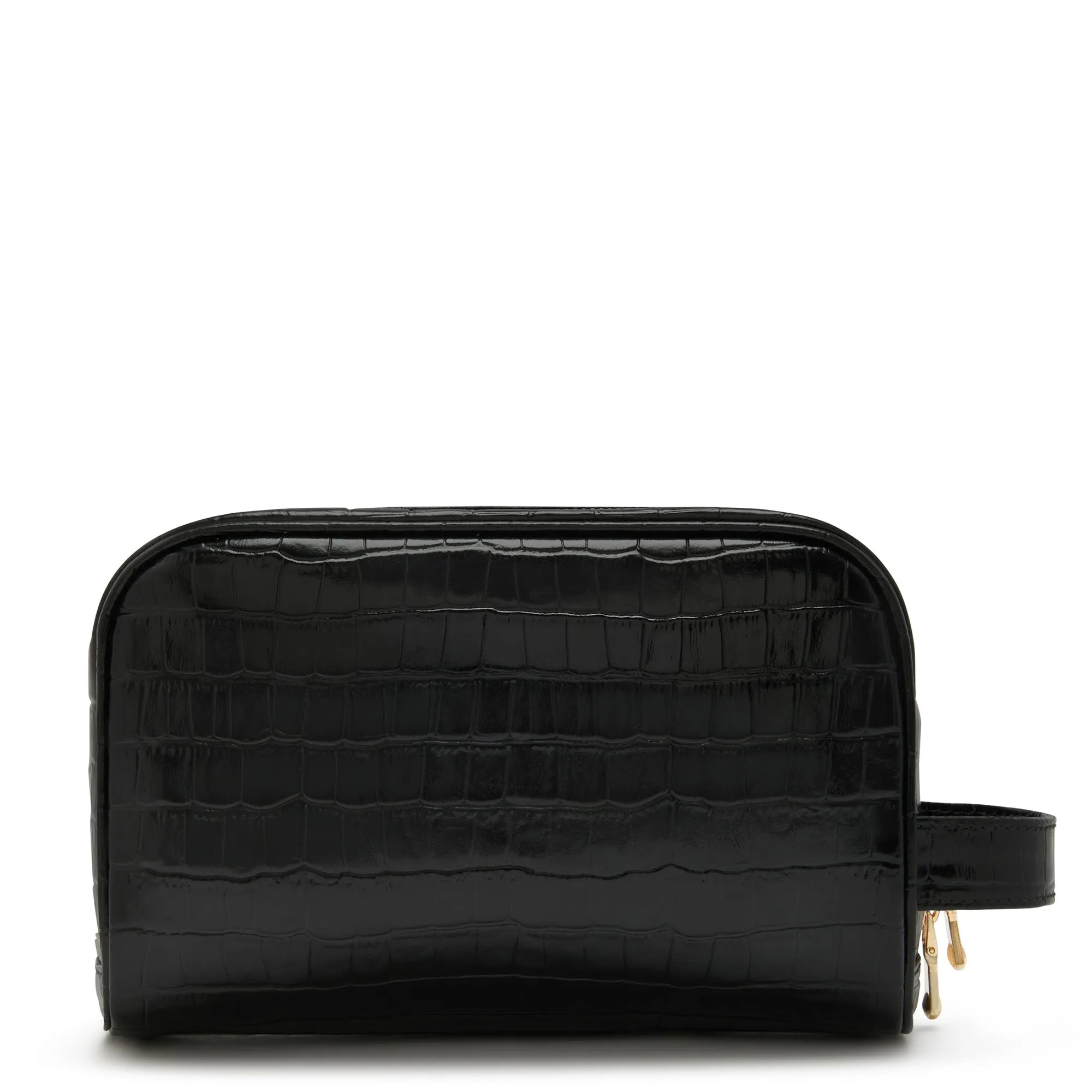 Honoré Blaize croco black calfskin leather toiletry bag