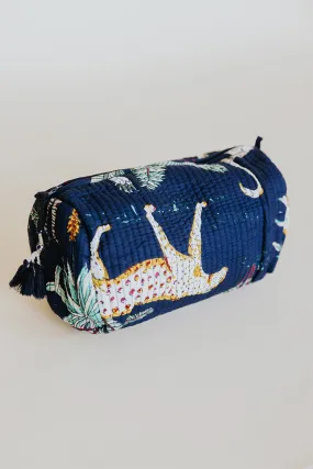 Kantha Toiletry Pouches - Navy Jungle