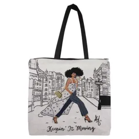 Keep It Moving Woven Tote Bag