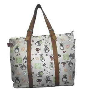 Khaki Canvas Totoro Shopping Bag