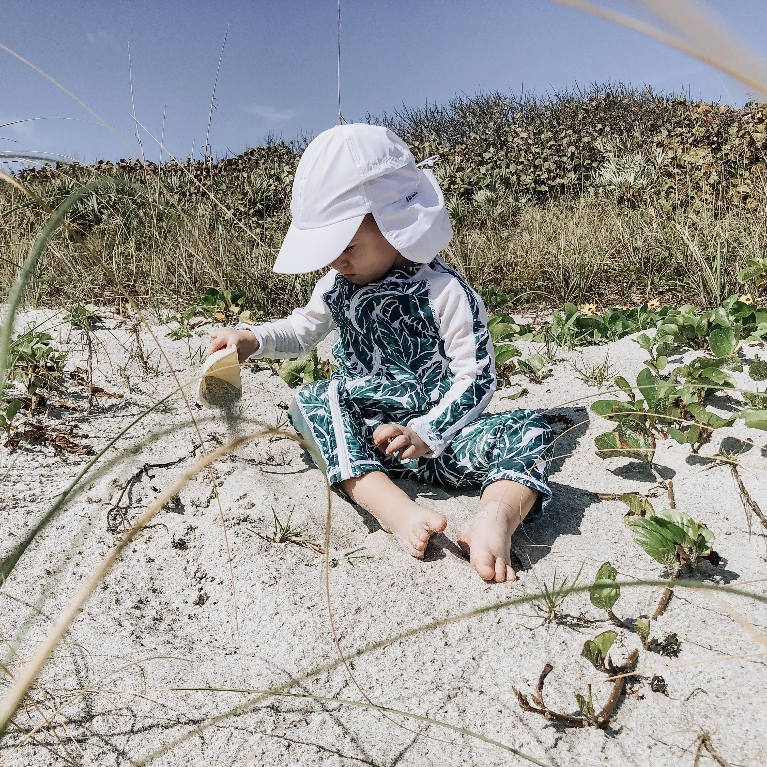 Kids Flap Hat | White