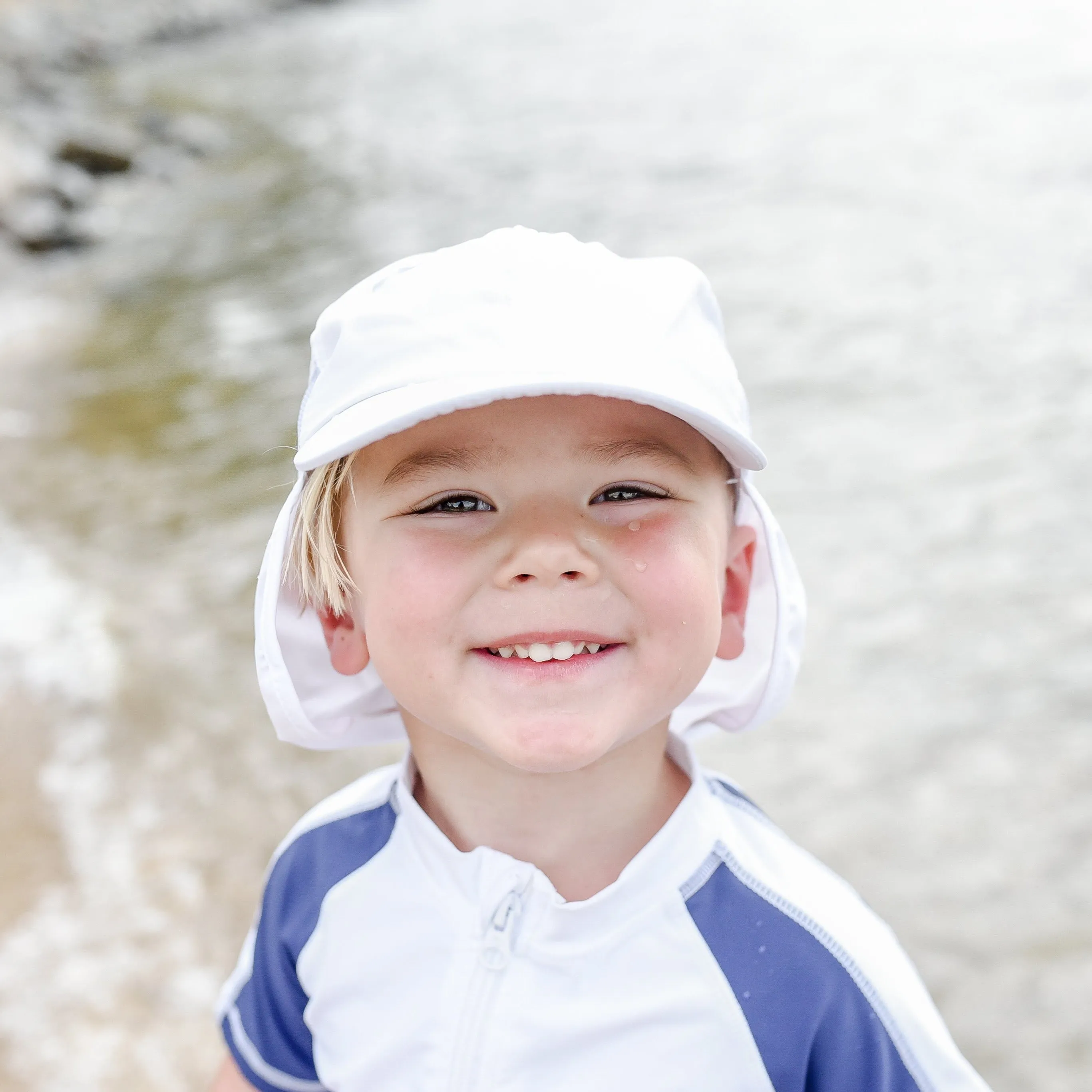 Kids Flap Hat | White