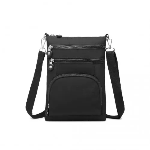 Kono Casual Multi Pocket RFID Blocking Crossbody Bag - Black | Secure & Stylish