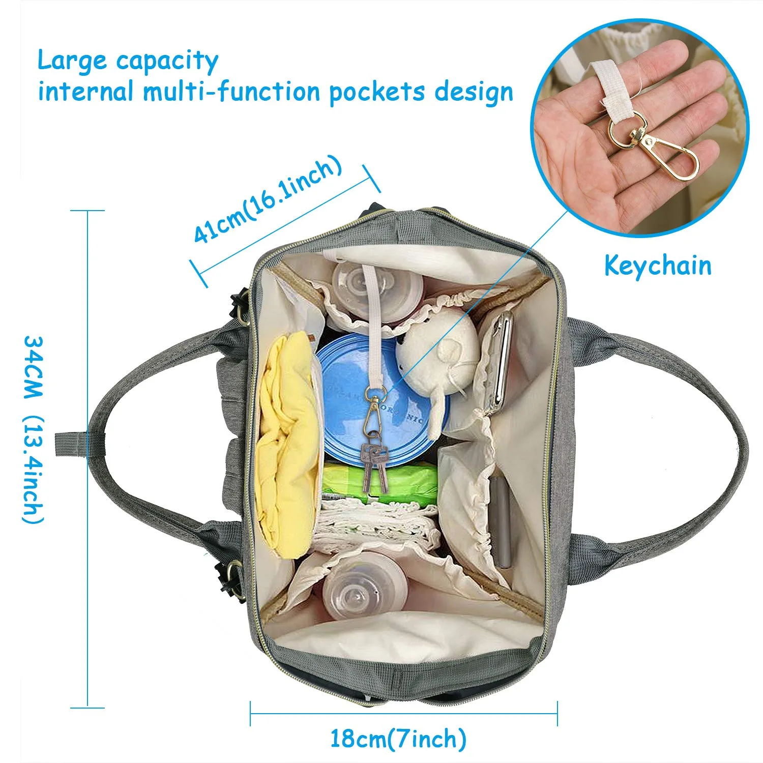 Large Capacity USB Mom Baby Diaper Backpack