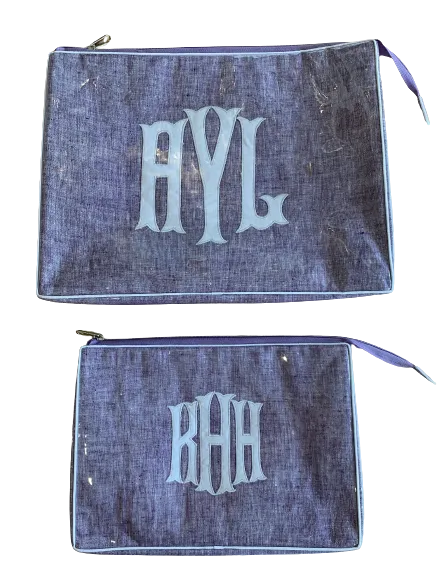 Lavender Travel Bag with Embroidered Monogram