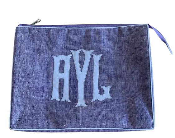 Lavender Travel Bag with Embroidered Monogram