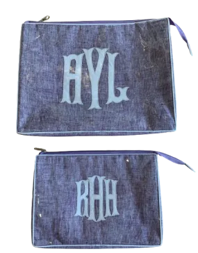 Lavender Travel Bag with Embroidered Monogram