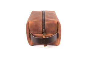 LEATHER SHAVE KIT | LEATHER TOILETRY BAG | LEATHER DOPP KIT - IN STOCK