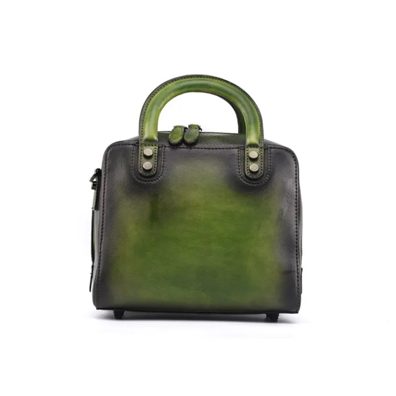 Leather Women Cube Bag Leather Handbags Crossbody Bags for Women