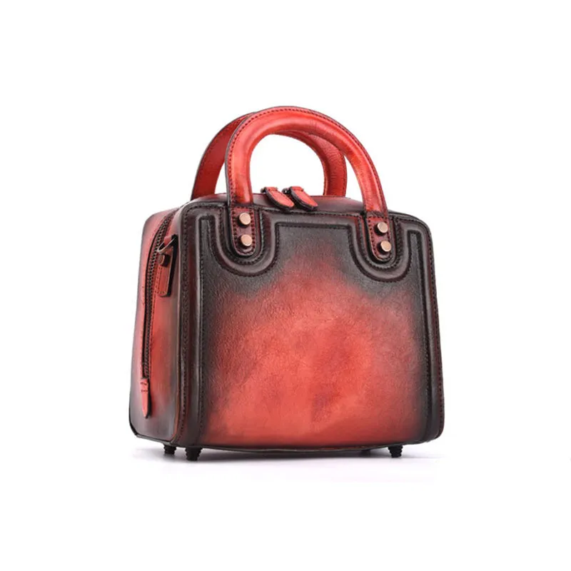 Leather Women Cube Bag Leather Handbags Crossbody Bags for Women